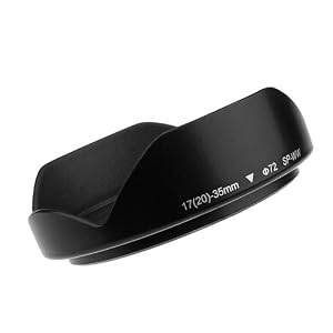 Click here to buy Mennon Thumb Lock Mount DC-b 72(W) 72mm Hood for Wide Angle 17-35mm Lens, Black.