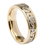 Ladies Mo Anam Cara Wedding Band (White Gold Text) - Made in Ireland