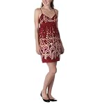 Juniors' Xhilaration® Strappy V-Neck Dress - Red Border Print