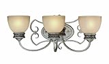 Thomas Lighting M1713-72 EVA Three-Light 24-Inch W by 9-1/2-Inch H Bath Light, MoonLight Silver