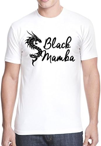 Black Manba Poly Cotton Crew Neck Men's T-Shirt White