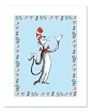 Dr. Seuss Cat in the Hat Character Bordered Petite Blue Print 5