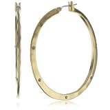 Kenneth Cole New York Hammered Goldtone Hoop E