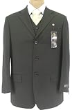 Caravelli Mens SB 3 Button DP Black 3 Piece Suit - Size 44S
