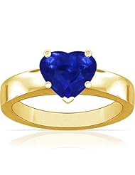 18K Yellow Gold Heart Cut Blue Sapphire Solitaire Ring (GIA Certificate)