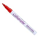 Uchida 125-C-2 Marvy Chisel Point Pen Tip Calligraphy Paint Marker, Red