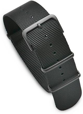 24mm Premium Nylon Military Watchband Watch Strap PVD Black