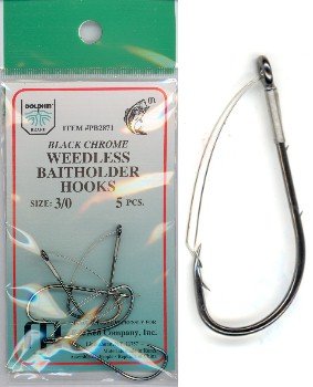 Dolphin Weedless Baitholder Hooks - 3/0