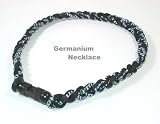 三つ編みゲルマニウムネックレス★紺紺紺★長さ51cm★太さ6mm★スポーツ★肩こり★送料無料★ トルマリン ネックレス