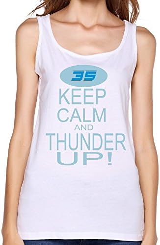 BORO Women's Tshirts Keep Calm And Thunder OKC THUNDER Size XXL White