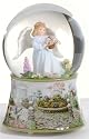 Pack of 2 Angel With A Flower Basket Glitterdomes 6"