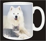 MAINE COON CAT & SAMOYED DOG Coffee Mug