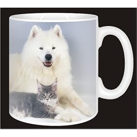 MAINE COON CAT & SAMOYED DOG Coffee Mug