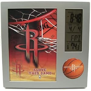 HOUSTON ROCKETS LCD DESK CLOCK ALARM PHOTO FRAME by 