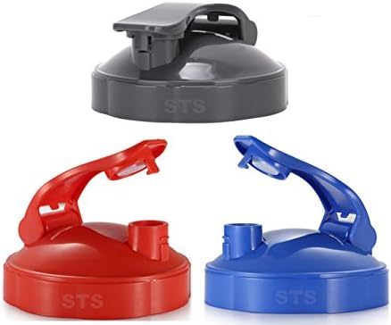 STS Replacement Parts for Nutribullet, Flip Top Lid Juicer Accessories for Nutribullet Blender Juicer (Grey, Red, Blue, Pack of 3)