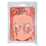 Silver Nipple Thrill Rings - Non Piercing Body Jewelry - Precious Gems