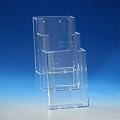 taymar� Tisch-Prospekthalter / Flyerst�nder mit 3 F�chern, F�lltiefe 30 mm, glasklar, DIN A4 gedrittelt (99�210mm), Transparent (3C104)