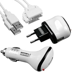 mumbi 4-in-1 Zubeh�rset f�r Apple iPhone/iPod (1 x USB Netzteil Ladeger�t, 1 x KFZ Ladekabel, 2 x USB Datenkabel)