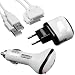 mumbi 4-in-1 Zubeh�rset f�r Apple iPhone/iPod (1 x USB Netzteil Ladeger�t, 1 x KFZ Ladekabel, 2 x USB Datenkabel)