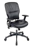 Leather Managers Chair with Metal Base and Height Adjustable Arm By Office Star