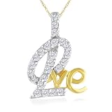 1/4 Ctw Diamond 14K Yellow Gold Love Pendant