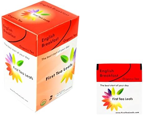 First Tea Leafs: English Breakfast, Organic & Kosher Tea (24 tea bags per box)