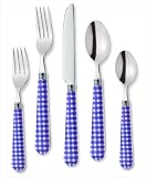 Flatware-Gingham,Blue Color, 20 pcs