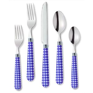 Blue Gigham Flatware