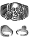 New 1 Inch Metallic Goth Punk Pirate Skull Costume Ring