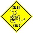 SNAIL CROSSING sign * street animal shell
