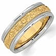 18Kt Yellow Gold and Platinum Comfort Fit Ladies Wedding Design Band