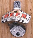 Beer For Breakfast Wall Mount Stationary Bottle Opener