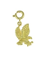 Dazzlers Solid 14 karats Gold 3D Eagle Charm Pendant available in three colors from jewelsberry (weights: 2.2 grams only)
