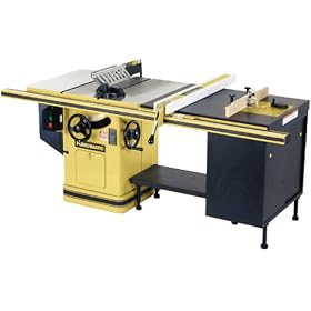 Powermatic 1660812K Model 66 10-Inch Left Tilt 3 Horsepower Cabinet Saw with 50-Inch Accu-Fence, Rout-R-Lift, Cabinet Table System, and 2 Cast Iron Extension Wings, 3 Horsepower 230-Volt 1 Phase
