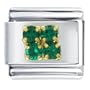 Golden Italian Charm May Emerald Color Birthstone