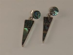 Inlaid Abalone Shell Sterling Silver Earrings - ER-0066
