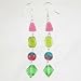 Pink and Green Bead Dangle Earrings, #11066