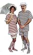 Gay Nineties Costume Bathing Suits - Parasol not included - Women's shown on left