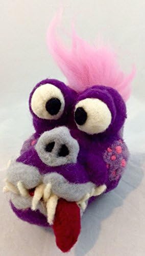Handmade Soft Sculpture~Needle Felted~ Purple Monster~Artist D Rosendahl