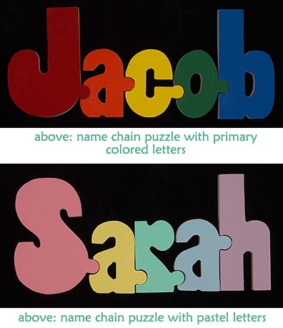 Childrens Toyshop  Toys : Name Chain Puzzle Letter- 1 letter