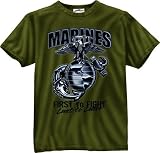 BLACK INK 1-SIDED - OLIVE DRAB MARINES G & A FIRST TO FIGHT T-SHIRT