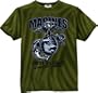 Marine Globe & Anchor "First to Fight, Last to Leave" T-Shirt in Olive Drab
