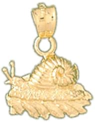 Dazzlers Solid 14k Gold Snail Charm Pendant Available in three colors from jewelsberry (weights: 1.4 grams only)