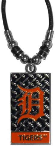 MLB Detroit Tigers Diamond Plate Rope Necklace, 20-Inch