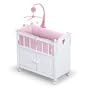 Badger Basket White Doll Crib With Cabinet Bedding And Mobile - Pink/White