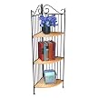 3-Tier Corner Metal and Wicker Shelf