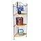 3-Tier Corner Metal and Wicker Shelf