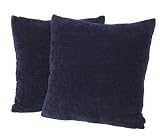 Arlee Woven Chenille 18-Inch Decorative Pillow 2-Pack, Navy Blue