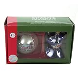 Set of 2 MLB Los Angeles Angels Ball and Helmet Glass Christmas Ornaments