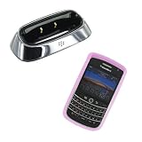 Blackberry OEM Pink Silicone Skin Cover Case and Charging Pod for Blackberry Tour 9630